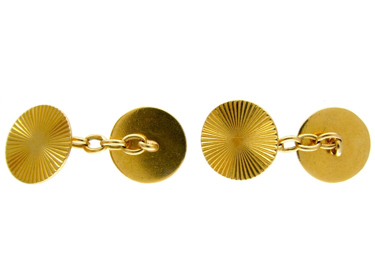 18ct Gold Round Cufflinks