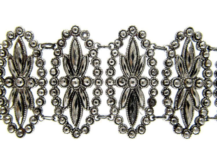 Georgian Cut Steel Oval Plaque Bracelet