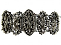 Georgian Cut Steel Oval Plaque Bracelet