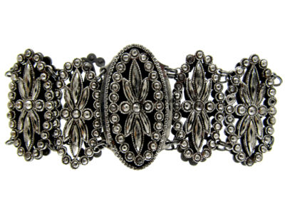 Georgian Cut Steel Oval Plaque Bracelet