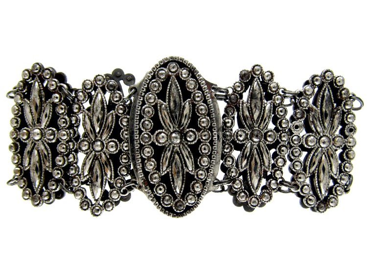Georgian Cut Steel Oval Plaque Bracelet