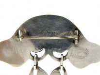 Evald Nielsen Amber & Silver Brooch