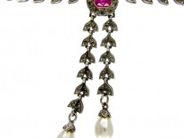 Paste & Silver Double Drop Edwardian Necklace
