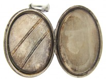 Silver Victorian Oval Locket with Bird Motif