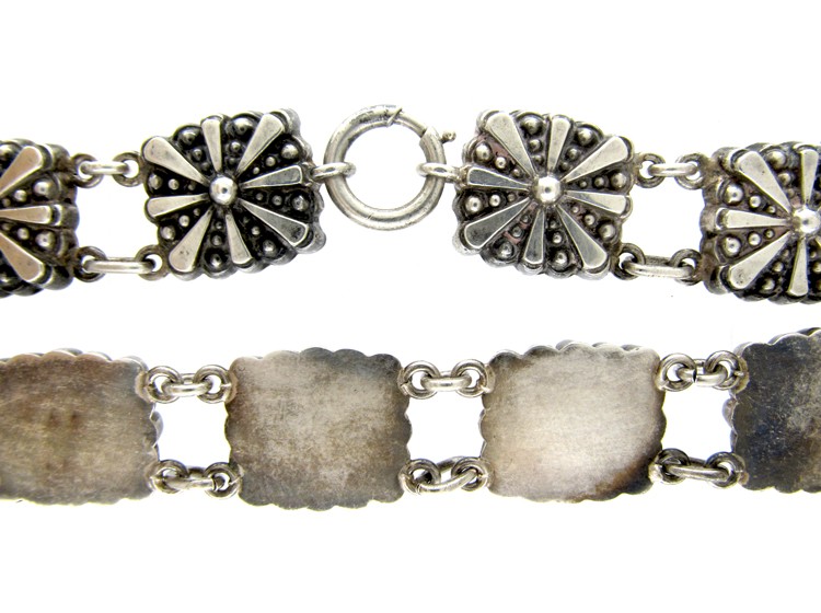Victorian Silver Collar with Square Sections