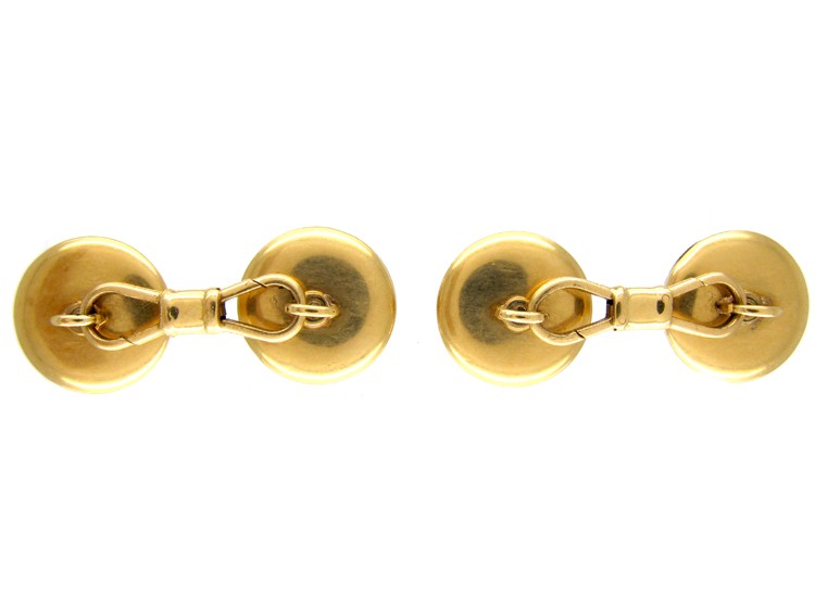 Mother of Pearl, Sapphire & Diamond Cufflinks