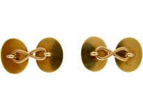 18ct Gold & Banded Onyx Cufflinks