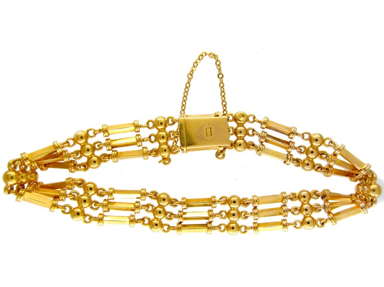 Edwardian 15ct Gold Gate Bracelet
