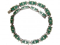 Silver Chagreen Enamel Effect Necklace