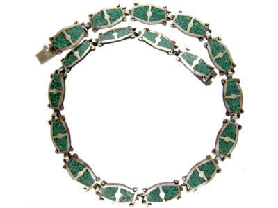 Silver Chagreen Enamel Effect Necklace