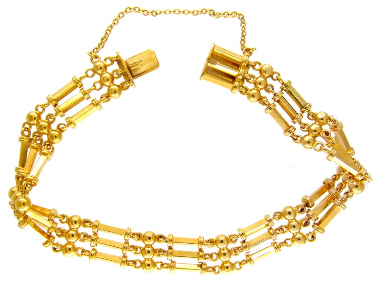 Edwardian 15ct Gold Gate Bracelet