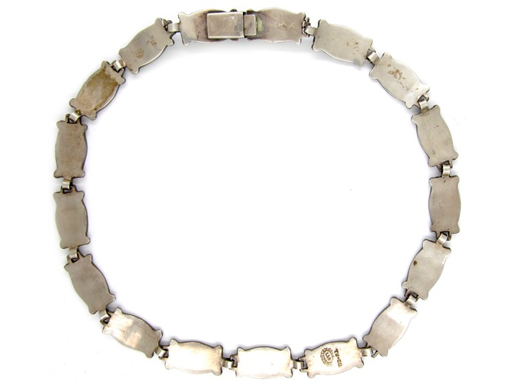 Silver Chagreen Enamel Effect Necklace