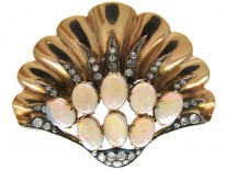 Opal & Diamond Shell Brooch