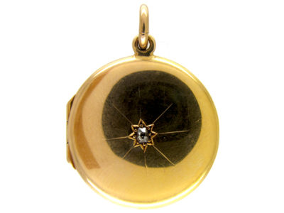15ct Gold & Diamond Victorian Round Locket