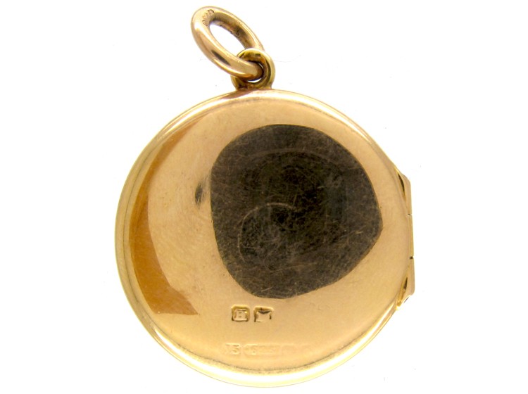 15ct Gold & Diamond Victorian Round Locket