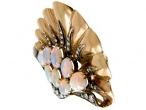 Opal & Diamond Shell Brooch