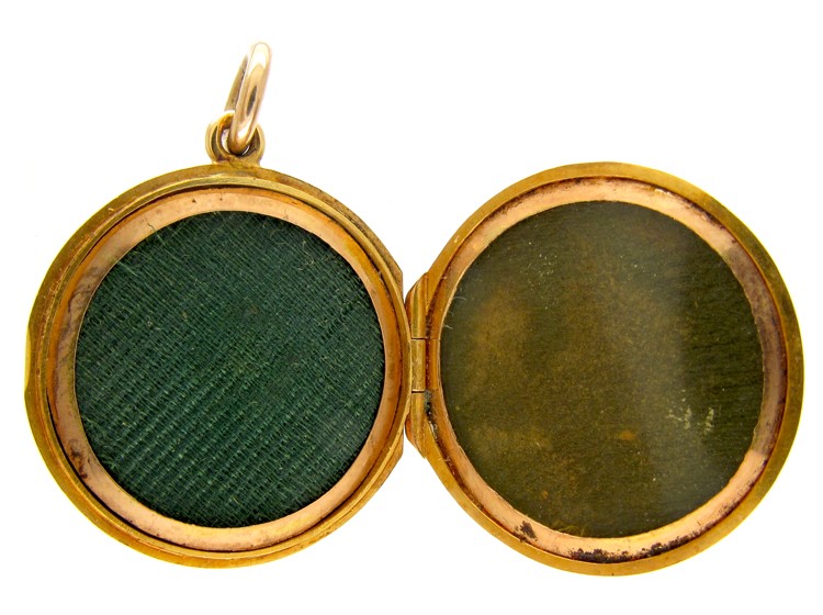 15ct Gold & Diamond Victorian Round Locket