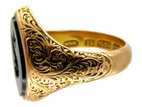 Victorian Dolphin Intaglio 15ct Gold Signet Ring