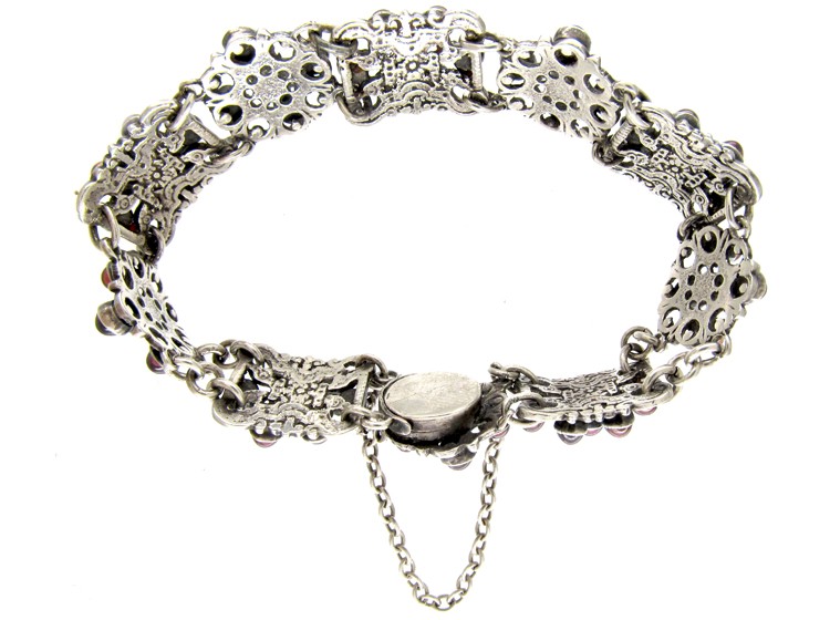 Austro- Hungarian Silver & Garnet Bracelet