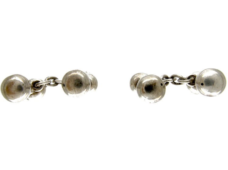 Silver Dumbbell Cufflinks
