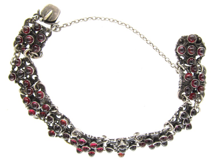 Austro- Hungarian Silver & Garnet Bracelet