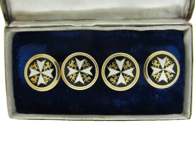 Maltese Cross Enamel Cufflinks