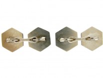 Silver Engine Turned Art Deco Cufflinks
