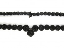 Carved Jet Victorian Beads
