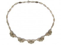 Theodor Farhner Silver ​& Marcasite Art Deco Butterfly Design Necklace