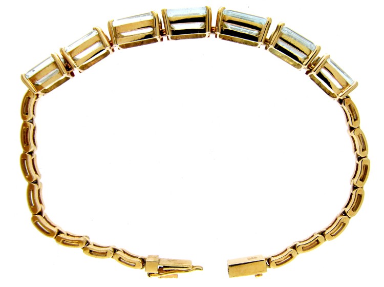 Aquamarine 14ct Gold Bracelet