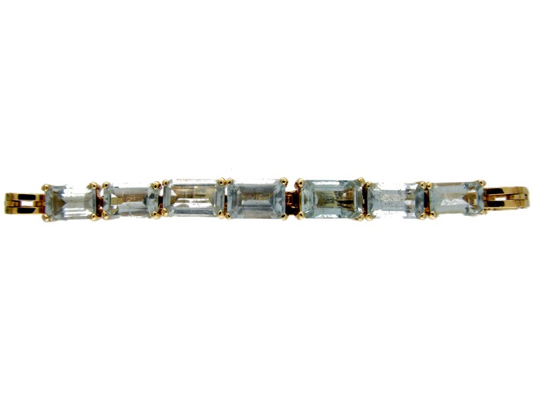 Aquamarine 14ct Gold Bracelet