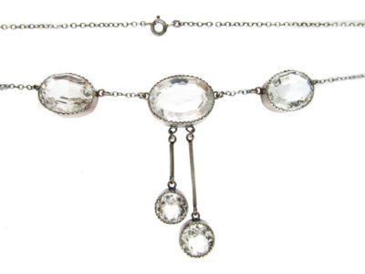 Rock Crystal Double Drop Necklace
