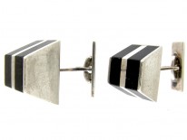 Silver & Onyx Retro Cufflinks