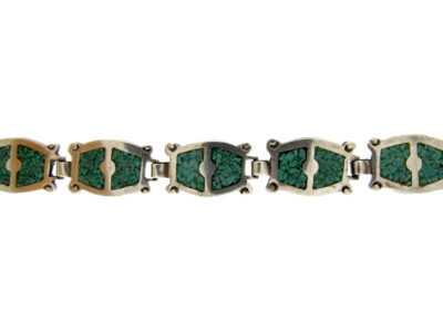 Silver Chagreen Enamel Effect Bracelet