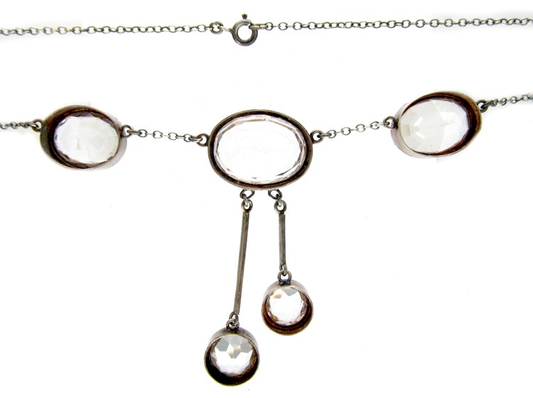 Rock Crystal Double Drop Necklace