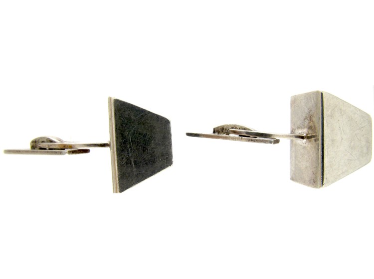 Silver & Onyx Retro Cufflinks