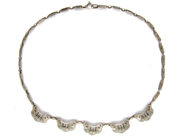 Theodor Farhner Silver & Marcasite Art Deco Necklace