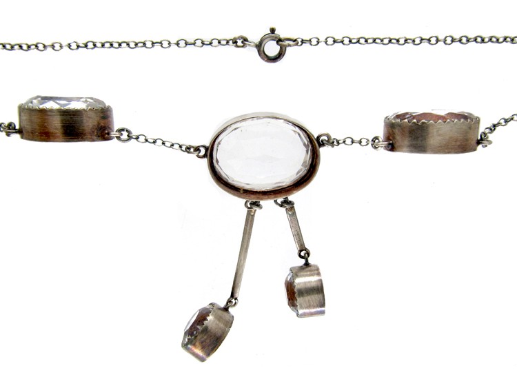 Rock Crystal Double Drop Necklace