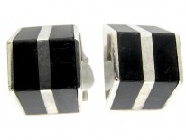 Silver & Onyx Retro Cufflinks