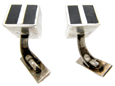 Silver & Onyx Retro Cufflinks