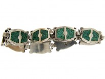 Silver Chagreen Enamel Effect Bracelet