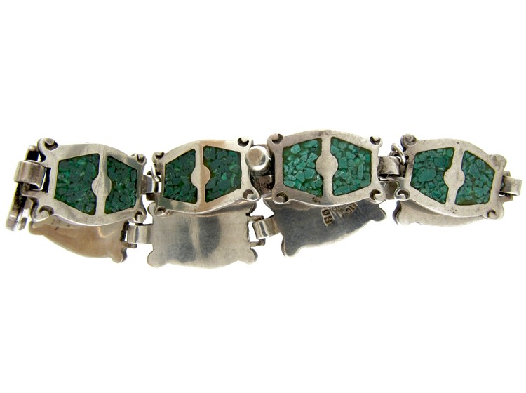 Silver Chagreen Enamel Effect Bracelet