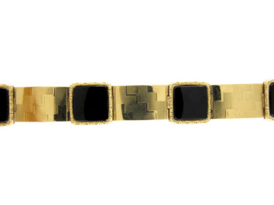 Onyx & 14ct Gold Art Deco Bracelet