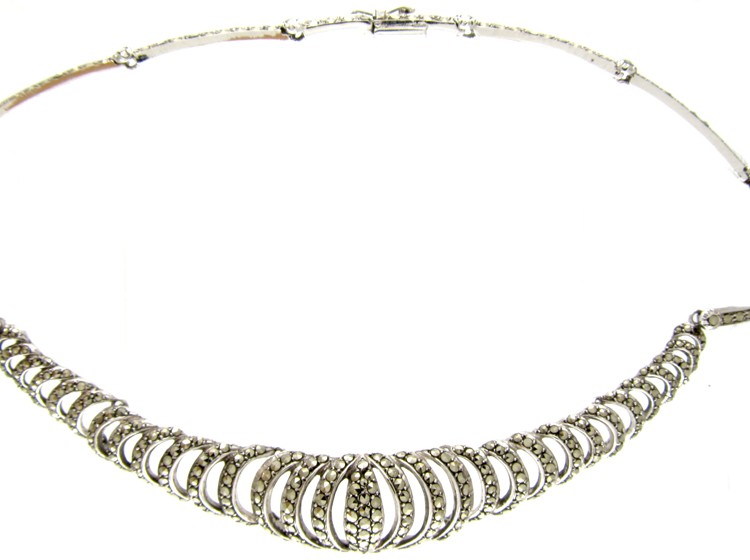 Marcasite & Silver Collar