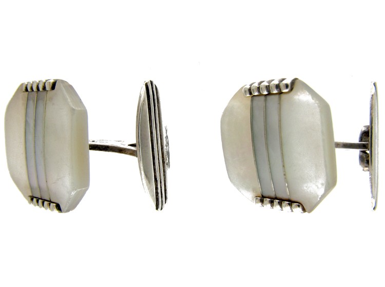 Mother of Pearl & Silver Cufflinks