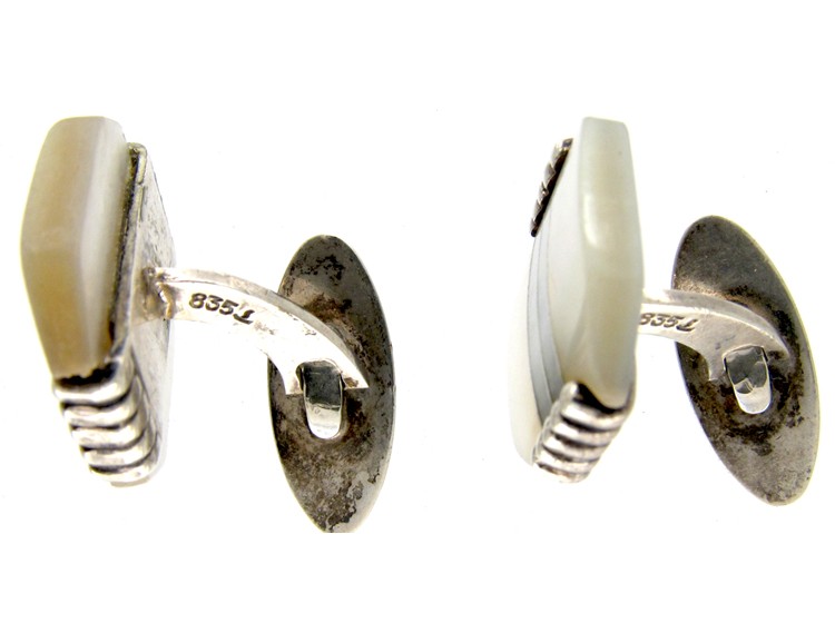 Mother of Pearl & Silver Cufflinks