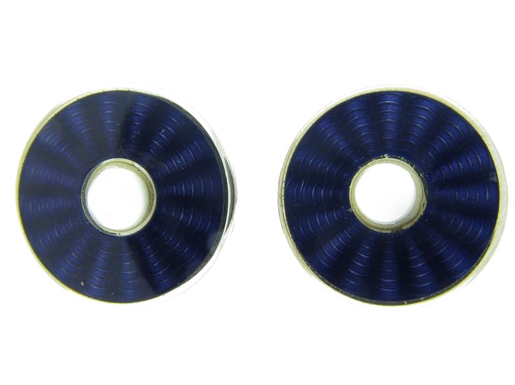 Silver Purple Enamel Cufflinks