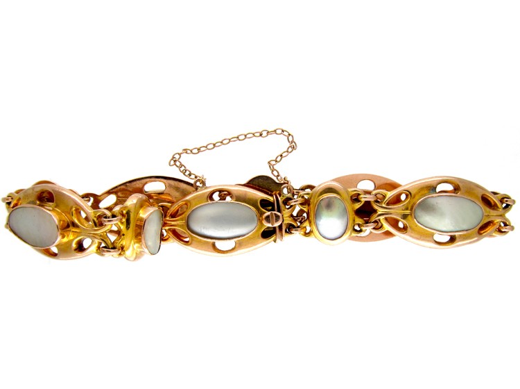 Art Nouveau Blister Pearl Gold Bracelet