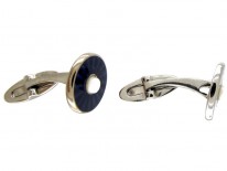 Silver Purple Enamel Cufflinks