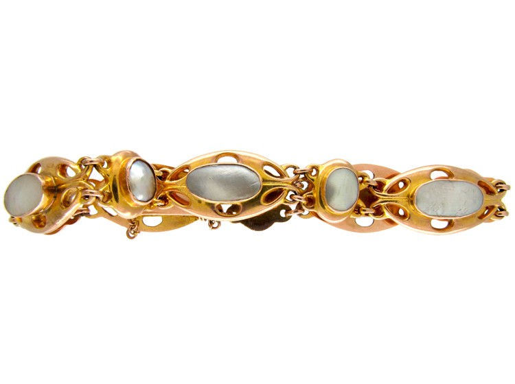 Art Nouveau Blister Pearl Gold Bracelet